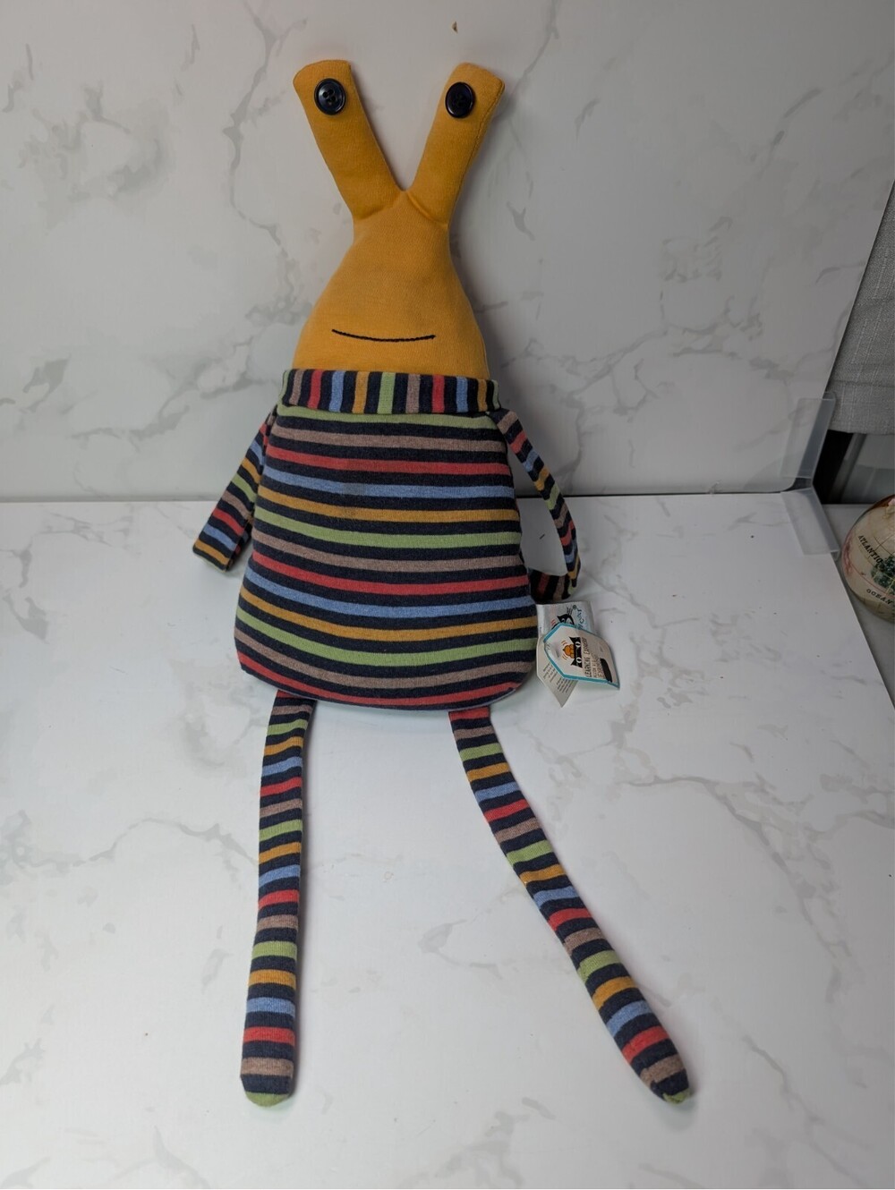 Jellycat Bib Alien BIB2SP Retired Striped Plush Original Tags Rare 2000s